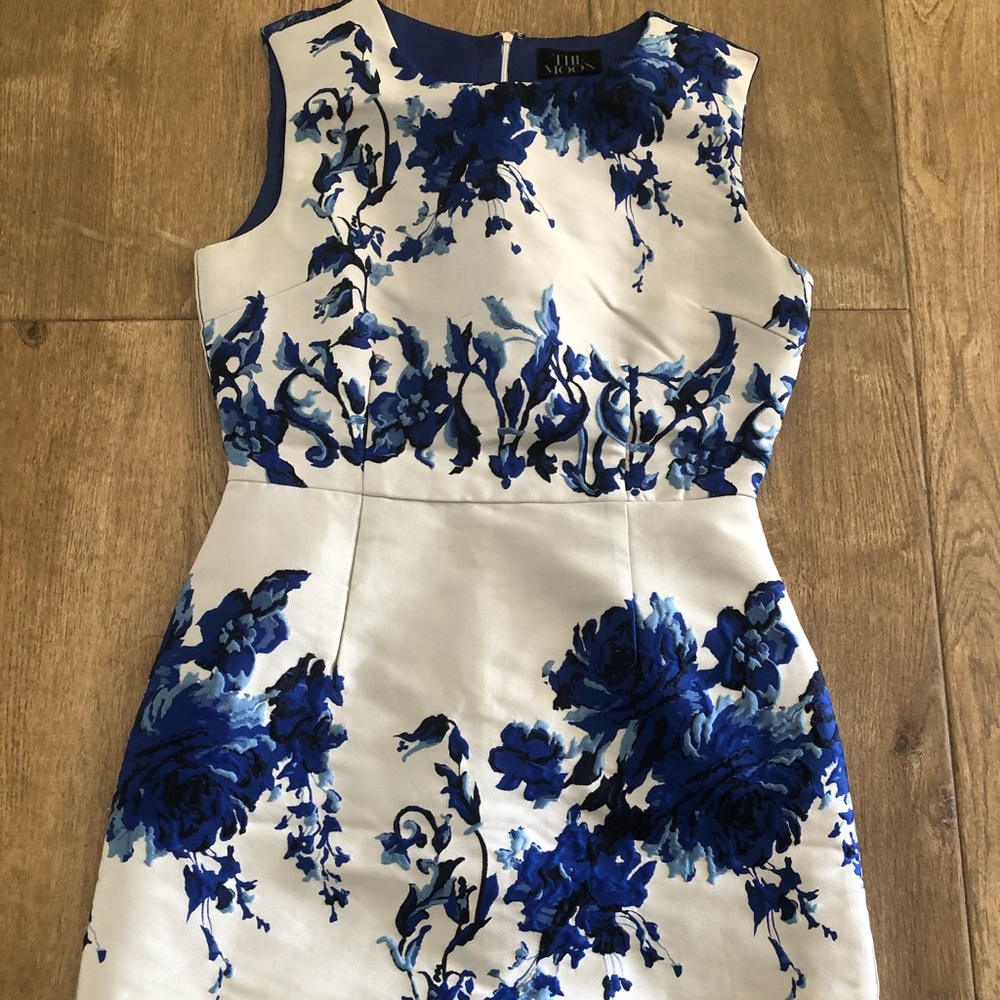 Blue and white dress
